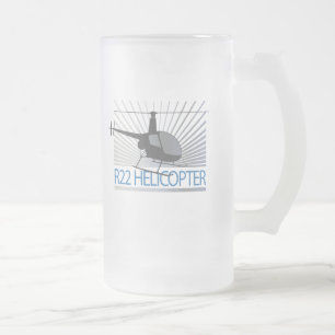 Helicopter Aircraft Frosted Glass Beer Mug