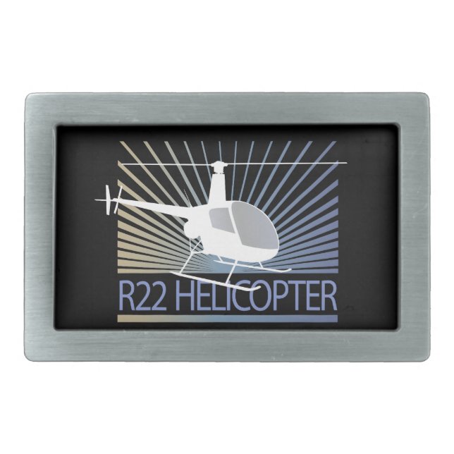 Helicopter Aircraft Rectangular Belt Buckle (Front)