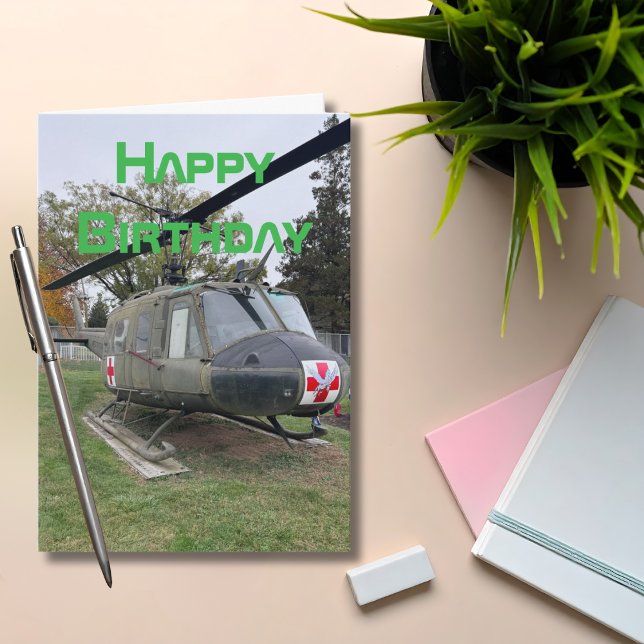 Helicopter Airplane, Cool Aviation Birthday Card (Creator Uploaded)