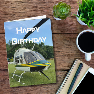 Helicopter Airplane, Cool Aviation Birthday Card