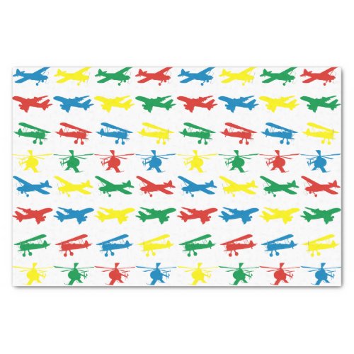 Helicopter Airplanes Aviation Pattern Tissue Paper