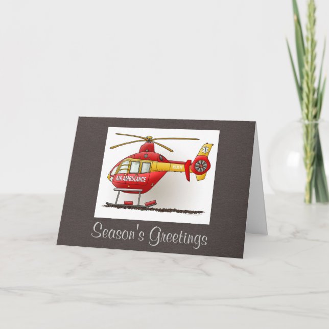 Helicopter Ambulance Holiday Card (Front)