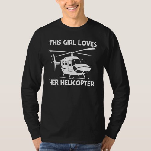 Helicopter Art For Girls Kids Aircraft Chopper T_Shirt