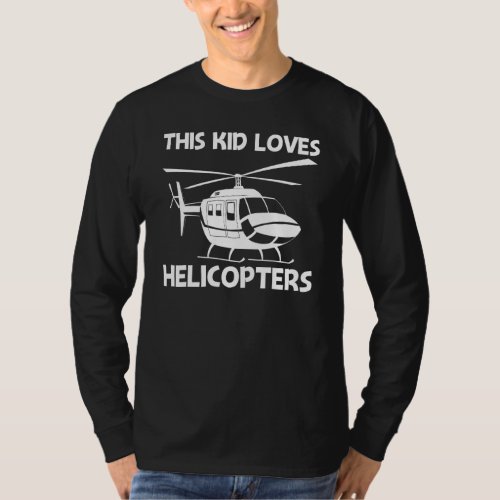 Helicopter Art For Kids Boys Aircraft Chopper T_Shirt