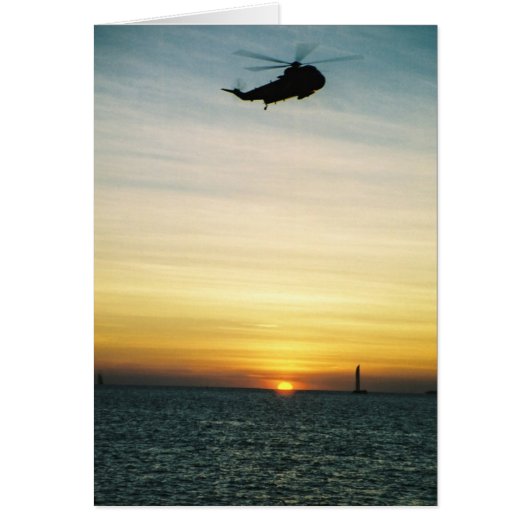 Helicopter at Sunset Cards (Front)