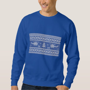 Helicopter Aviation Christmas Pattern Sweatshirt