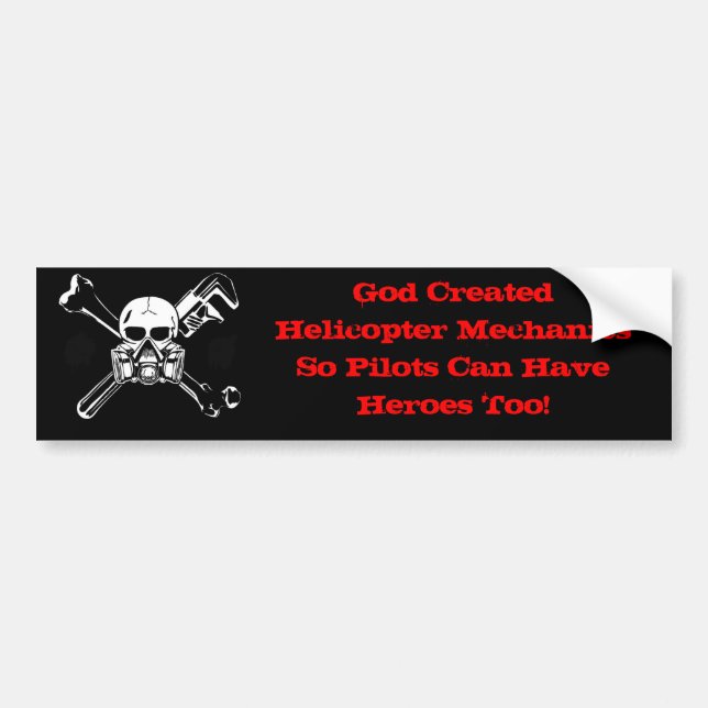 Helicopter Aviation Mechanic Bumper Sticker (Front)