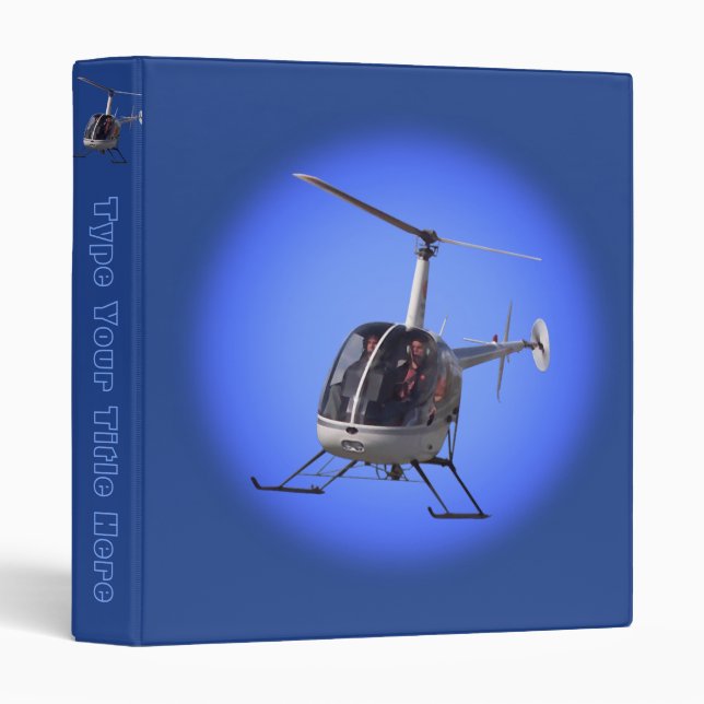 Helicopter Binder Cool Helicopter Book Binders (Front/Spine)