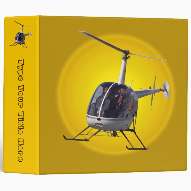 Helicopter Binder Cool Helicopter Book Binders (Front/Spine)