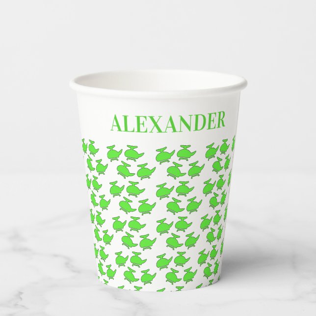 Helicopter Birthday  Paper Cups (Back)
