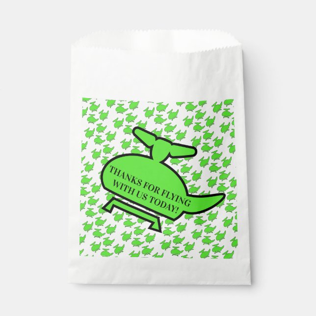Helicopter Birthday Party  Favor Bag (Front)