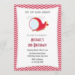 Helicopter Birthday Party Invitation