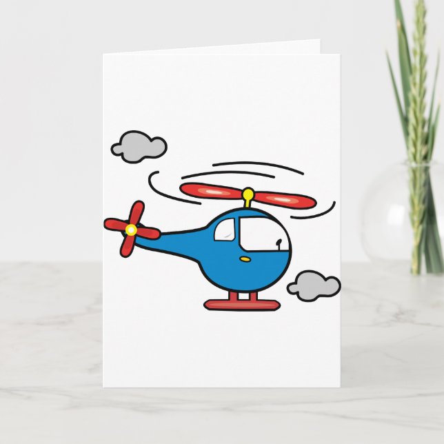 Helicopter Blue an Red Card (Front)