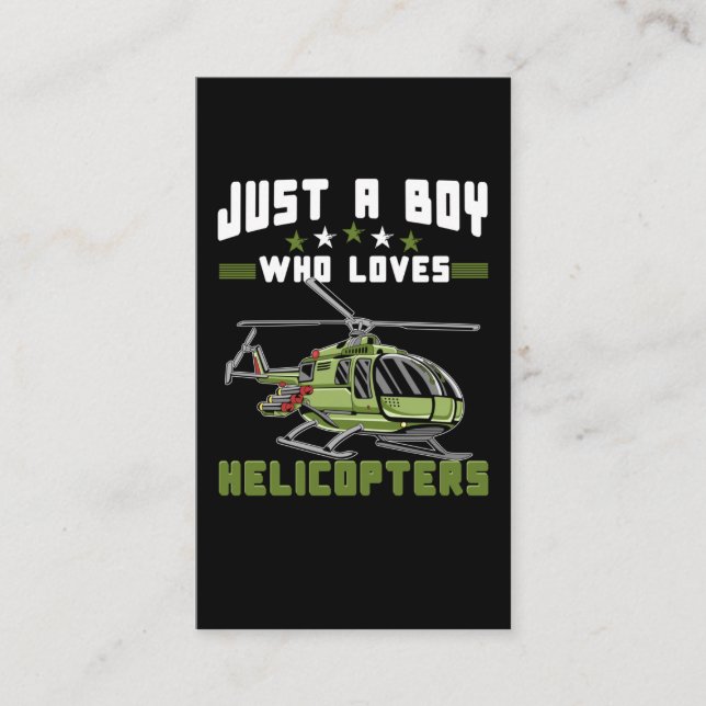 Helicopter Boy Future Pilot Business Card (Front)