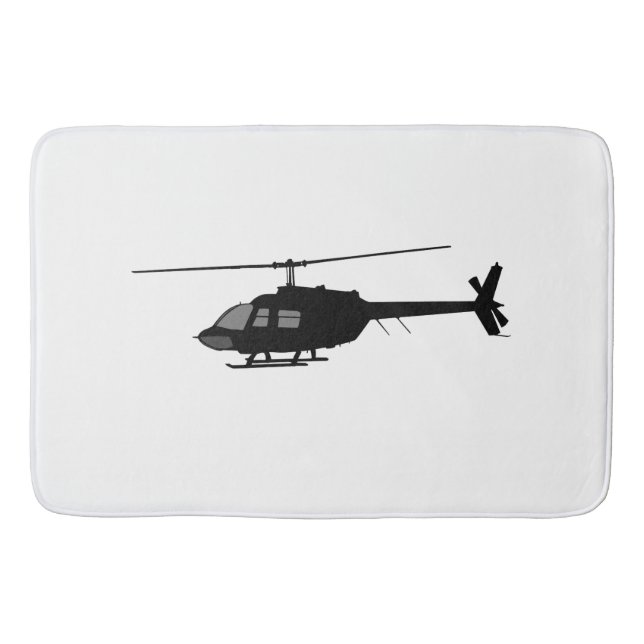 Helicopter Chopper Silhouette Customize Color Bathroom Mat (Front)