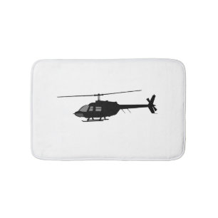 Helicopter Chopper Silhouette Customize Color Bathroom Mat