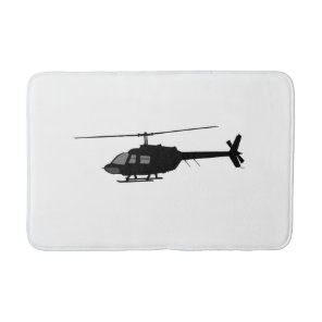 Helicopter Chopper Silhouette Customize Color Bathroom Mat