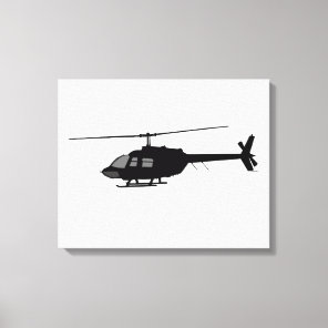 Helicopter Chopper Silhouette Customize Color Canvas Print