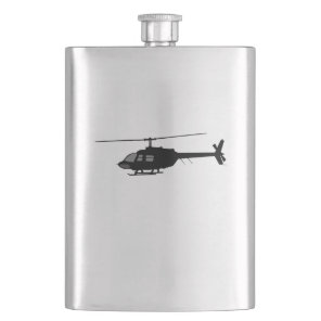 Helicopter Chopper Silhouette Customize Color Hip Flask