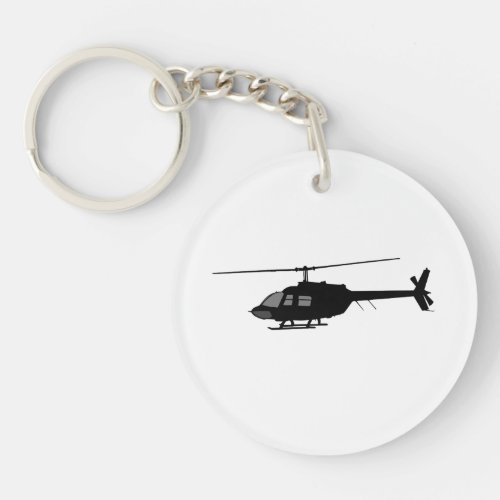 Helicopter Chopper Silhouette Customize Color Keychain