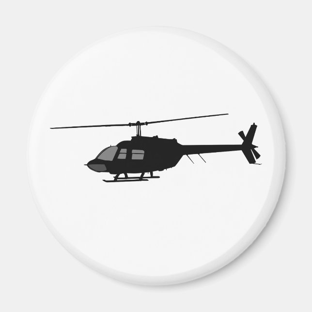 Helicopter Chopper Silhouette Customize Color Magnet (Front)
