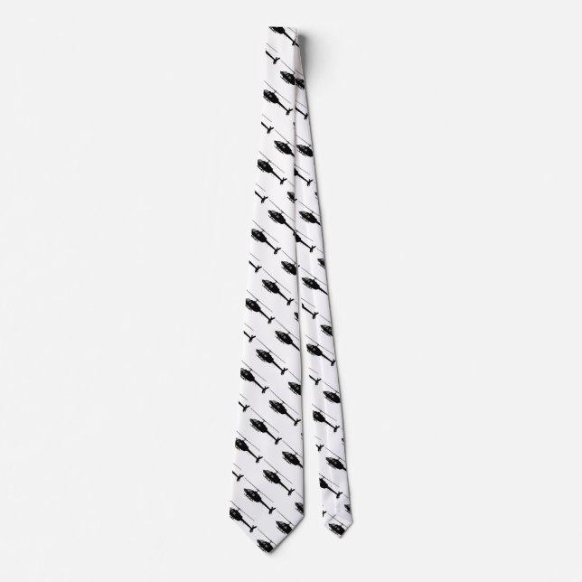Helicopter Chopper Silhouette Customize Color Neck Tie (Front)
