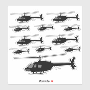 Helicopter Chopper Silhouette Customize Color Sticker