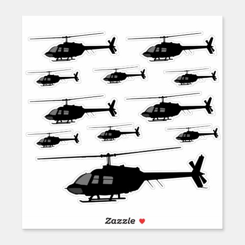 Helicopter Chopper Silhouette Customize Color Sticker