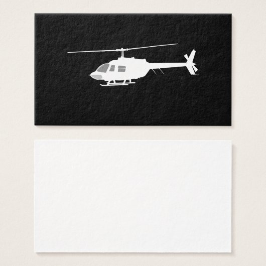 Helicopter Chopper Silhouette Flying Black (Front & Back)