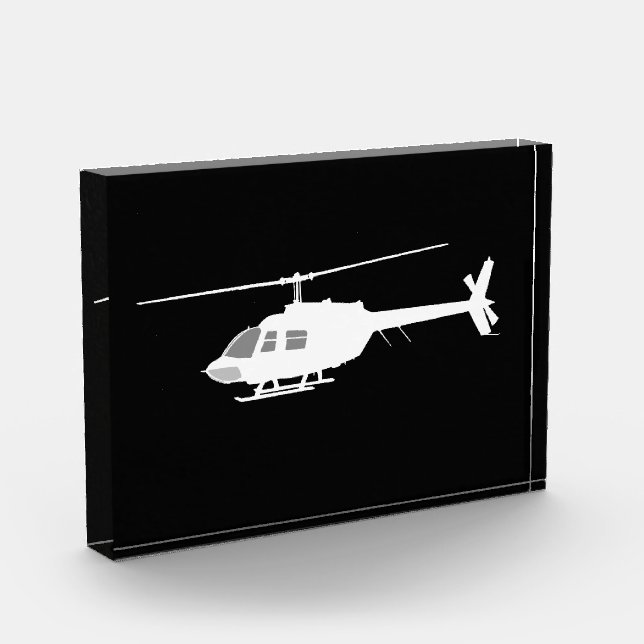Helicopter Chopper Silhouette Flying Black Award (Left)