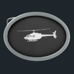 Helicopter Chopper Silhouette Flying Black Belt Buckle<br><div class="desc">A Helicopter Chopper Silhouette Flying on black for any aviation enthusiast, customize this with text and your choice of background color. Easily add text to this design in one step. Just click on the "Customize It!" button to reveal the text editor from which you can choose any font style and...</div>