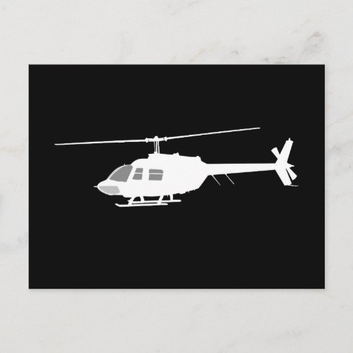 Helicopter Chopper Silhouette Flying Black Decor Postcard