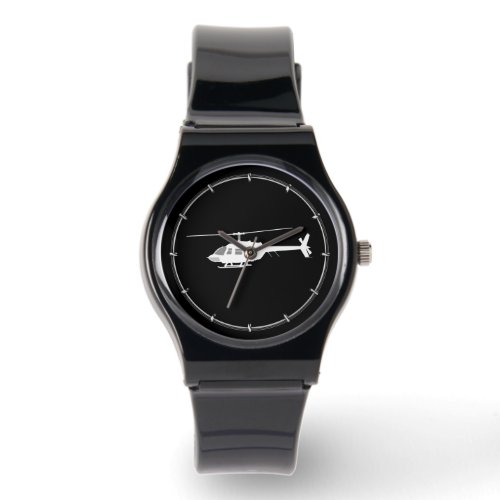 Helicopter Chopper Silhouette Flying Black Watch