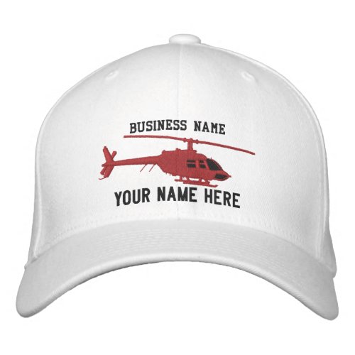 Helicopter Chopper Silhouette Personalize This Embroidered Baseball Cap