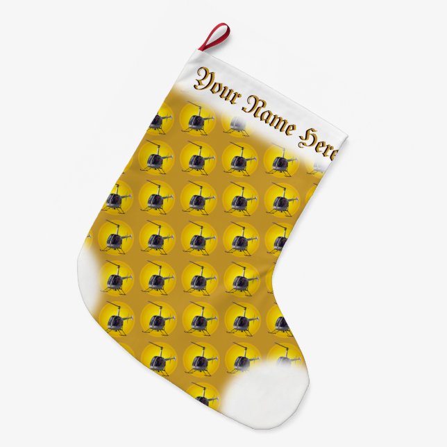Helicopter Christmas Stocking Helicopter Stocking (Front (Hanging))