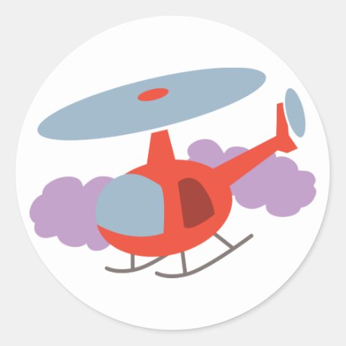Helicopter Classic Round Sticker