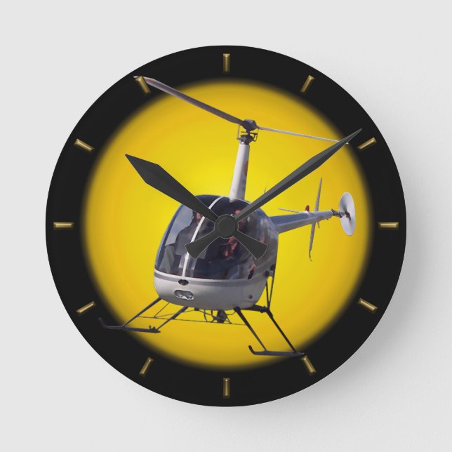 Helicopter Clock Flying Helicopter Wall Clock Gift (Front)