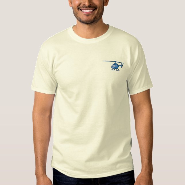 Helicopter Embroidered T-Shirt (Front)