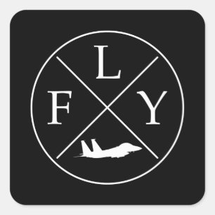 Helicopter FLY Square Sticker