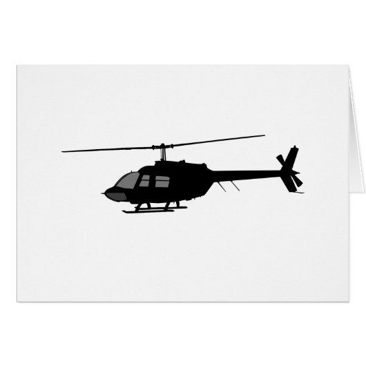 Helicopter Flying Silhouette Customize Color Cards (Front Horizontal)