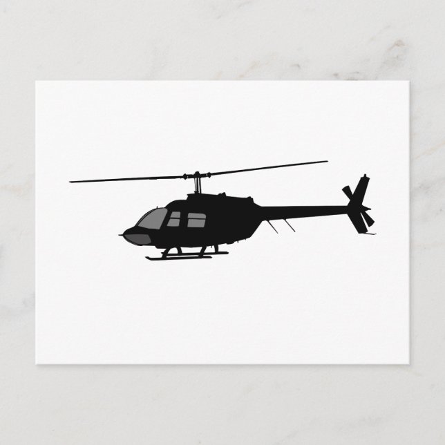 Helicopter Flying Silhouette Customize Color Postcard (Front)