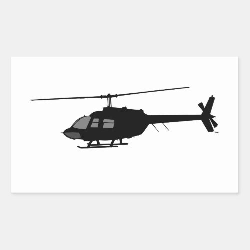 Helicopter Flying Silhouette Customize Color Rectangular Sticker