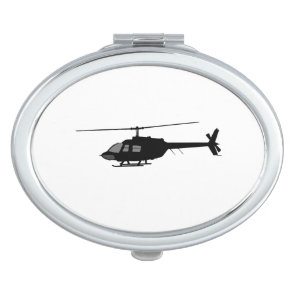 Helicopter Flying Silhouette Customize Color Vanity Mirror