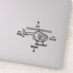 Helicopter Four Forces Sticker