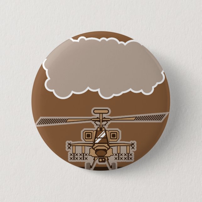 Helicopter Front Pinback Button (Front)