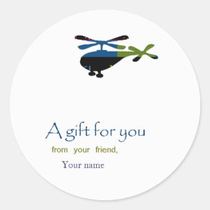 Helicopter - Gift Label