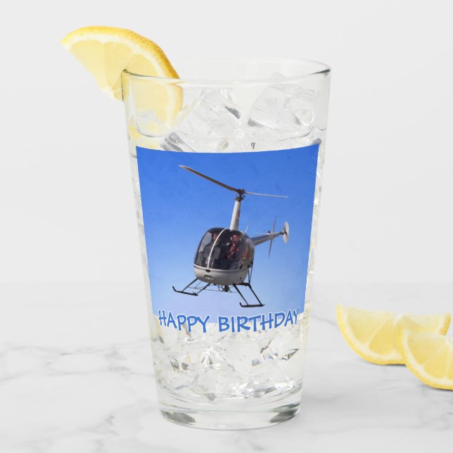 Helicopter Glass Personalized Chopper Glasses (Front Ice)