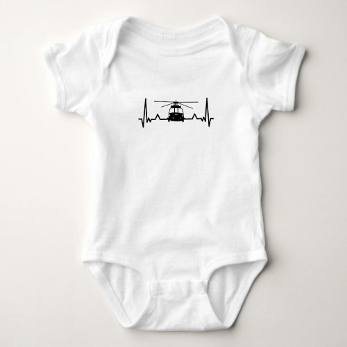 Helicopter Heartbeat Funny Military Gifts Baby Bodysuit