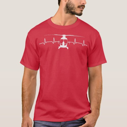 Helicopter heartbeat helicopter pilot gift  T_Shirt