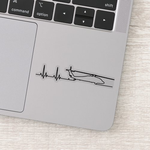 Helicopter Heartbeat Pulse Sticker